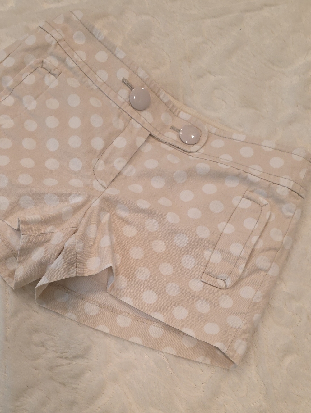 J. Crew Beige Polka Dot High-Waist Shorts